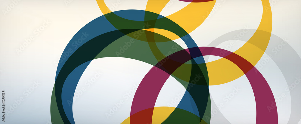 Ring geometric shapes, o letter repetition wallpaper. Abstract background for business or technology presentations, internet posters or web brochure covers