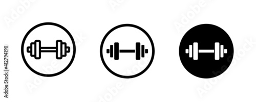 Dumbbell, Weights, barbell, Sports gym, bodybuilding icons button, vector, sign, symbol, logo, illustration, editable stroke, flat design style isolated on white linear pictogram