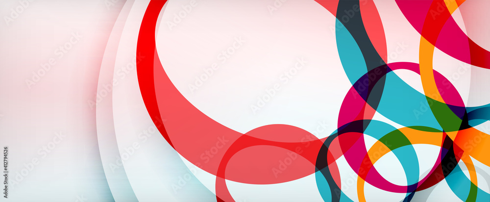 Fototapeta premium Ring geometric shapes, o letter repetition wallpaper. Abstract background for business or technology presentations, internet posters or web brochure covers