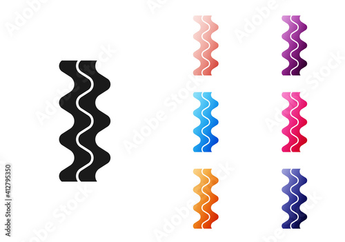 Paper cut Bacon stripe icon isolated on grey background. Paper art style. Vector.