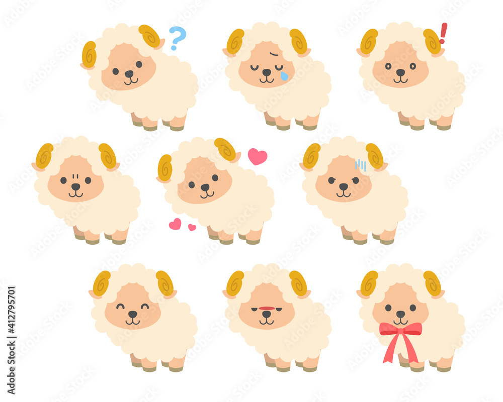 羊イラスト素材 : Sheep illustration material 羊イラスト素材 : Sheep illustration material
