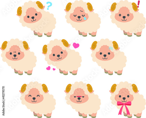 羊イラスト素材 : Sheep illustration material
