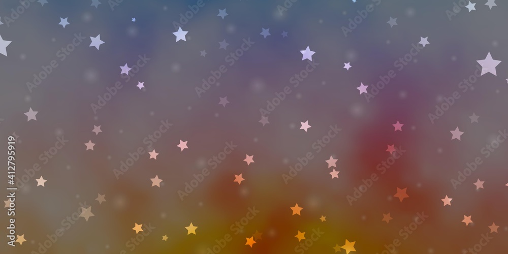 Fototapeta premium Light Blue, Yellow vector texture with beautiful stars.