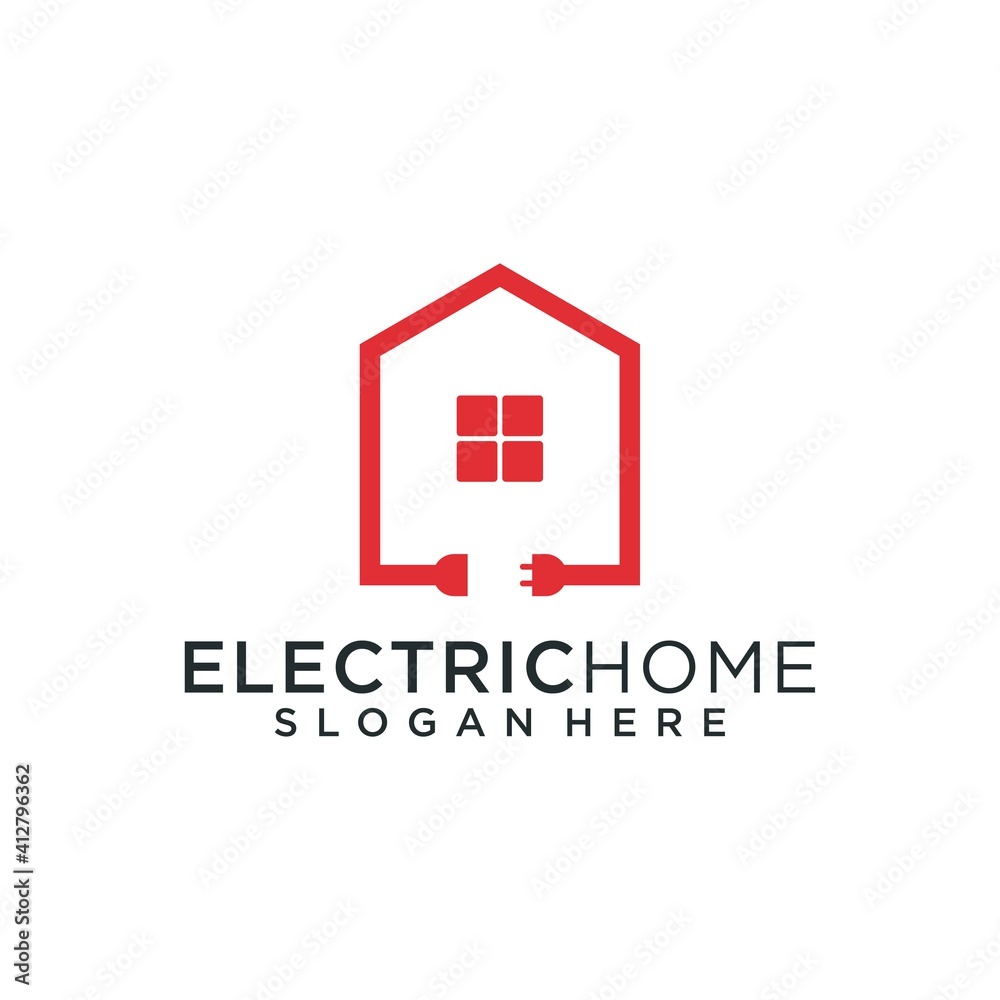 House with electrical logo and business card inspiration