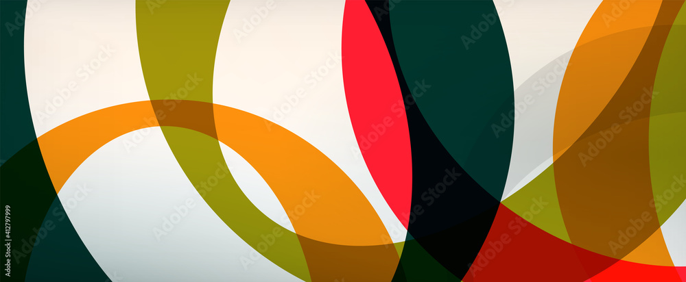 Obraz premium Ring geometric shapes, o letter repetition wallpaper. Abstract background for business or technology presentations, internet posters or web brochure covers