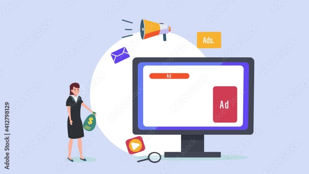 Businesswoman paying digital marketing cost Businesswoman paying digital marketing cost