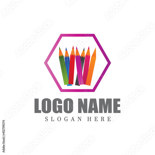 pencil logo vector icon template Illustration