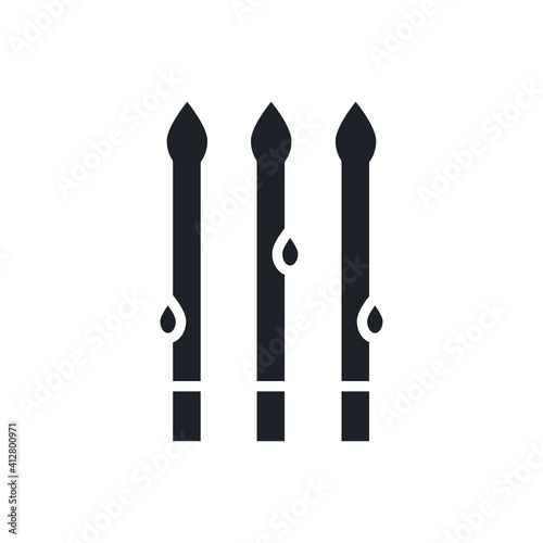 Asparagus icon. Black isolated silhouette. Fill solid icon. Modern design. Vector illustration. Vegetables