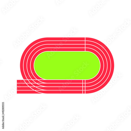 Running track field icon. Illustration of big stadium have running track. vector illustration