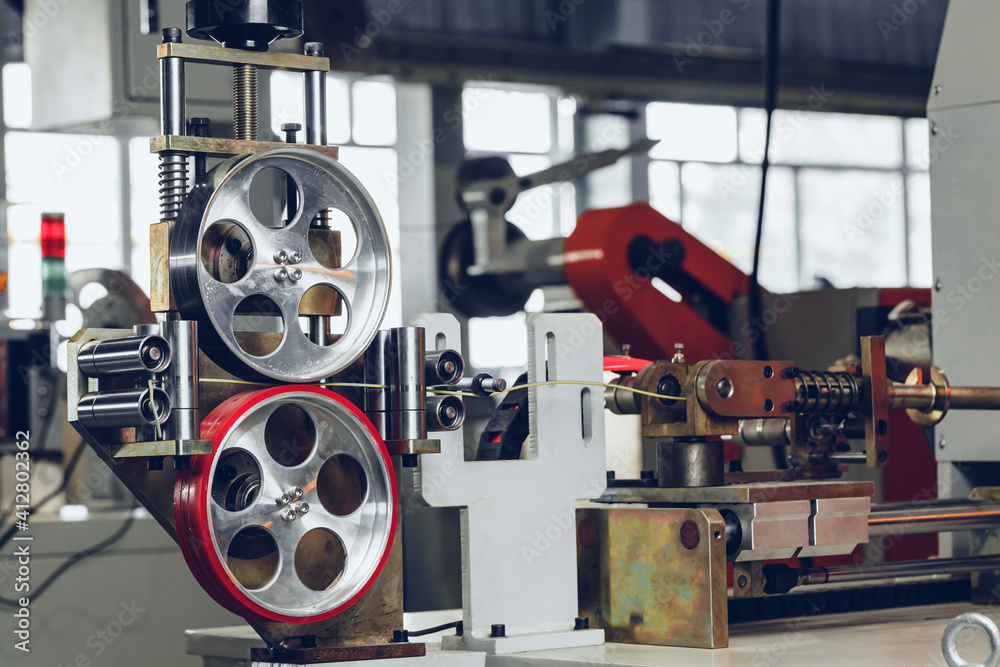 Fototapeta premium Metal production equipment at the cable plant