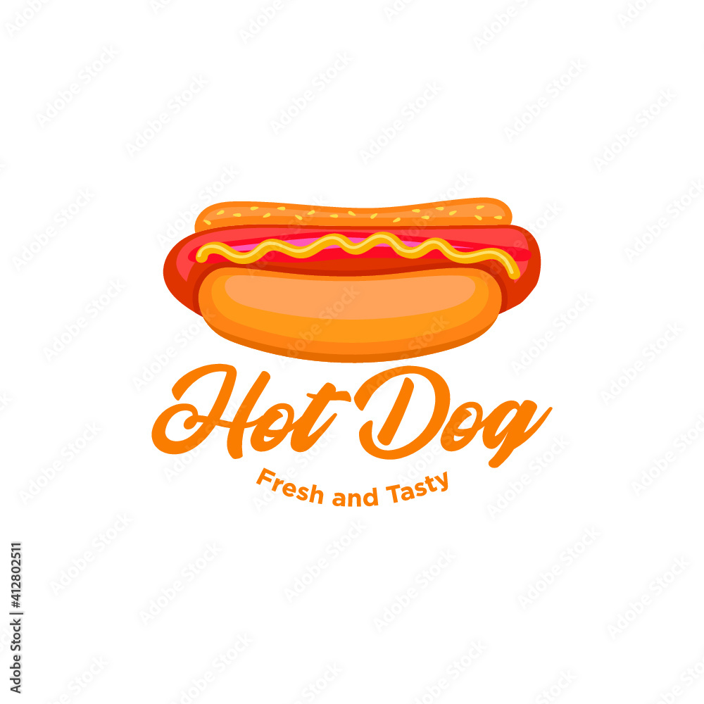 Hot Dog Logo Vector Illustration Hot Dog Logo Vector Illustration