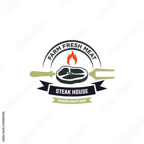 Steak House or Meat Store Labels, Emblems, Logo Templates. Signs