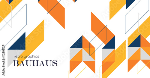 Abstract geometric background. Bauhaus , minimalist retro poster graphics vector illustration.