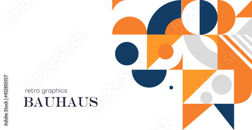 Abstract geometric background. Bauhaus , minimalist retro poster graphics vector illustration.