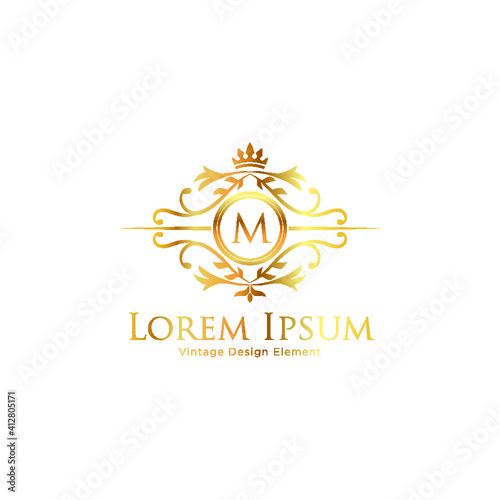 Vintage monogram template .  Vector logo design template for boutique hotel, restaurant, jewelry