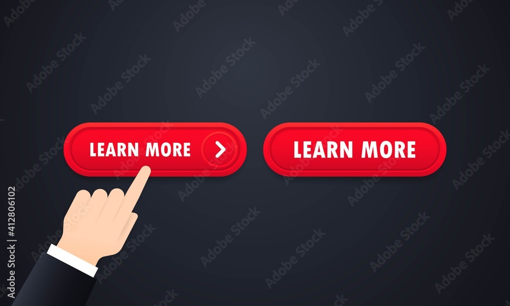 Learn more web site button set. Vector on isolated white background. EPS 10 Learn more web site button set. Vector on isolated white background. EPS 10