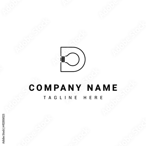 logo design letter D + lights, will probably suit a business or power company with the initials D or something