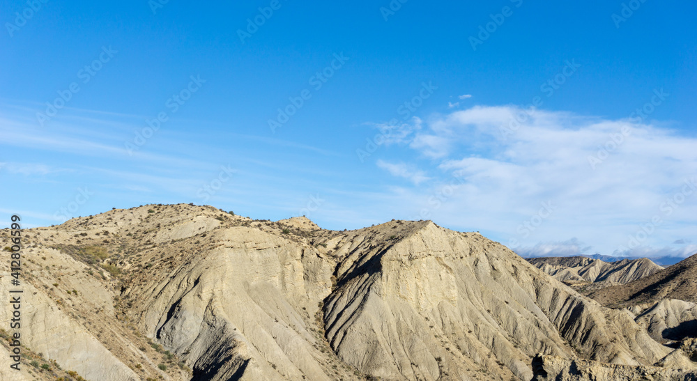 view of the Tabernas desert in Andalusia