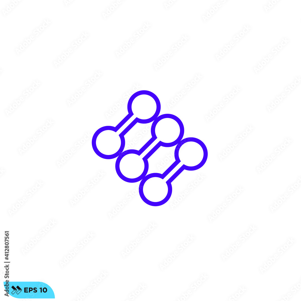 Icon vector graphic of molecule Icon vector graphic of molecule