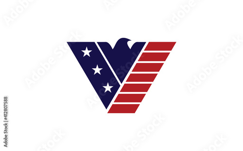 American eagle patriotic logo emblem template