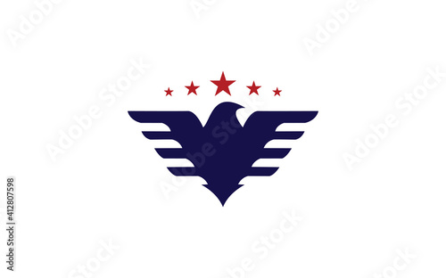American eagle patriotic logo emblem template