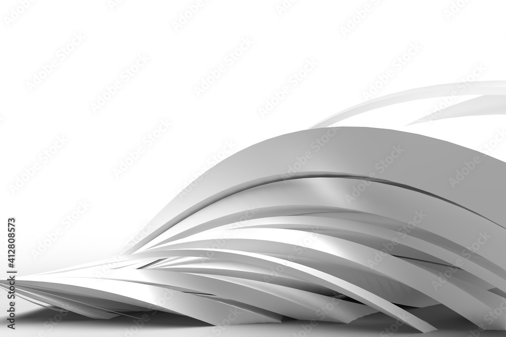 Obraz premium 3D rendering abstract background with waves. Creative Architectural Concept.