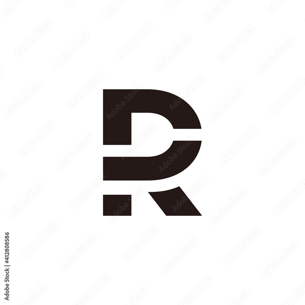 abstract letter dr simple geometric linked flat brand logo vector