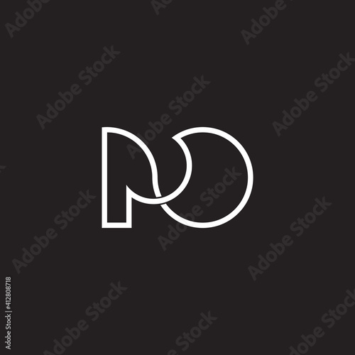 letter po abstract linear design logo vector photo