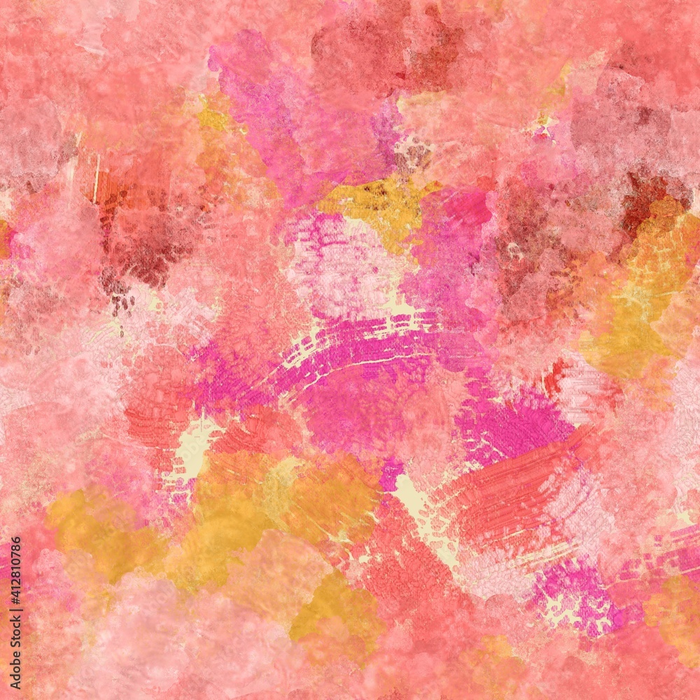 Obraz premium Seamless pattern of abstract bright elements of yellow and red shades for textiles.