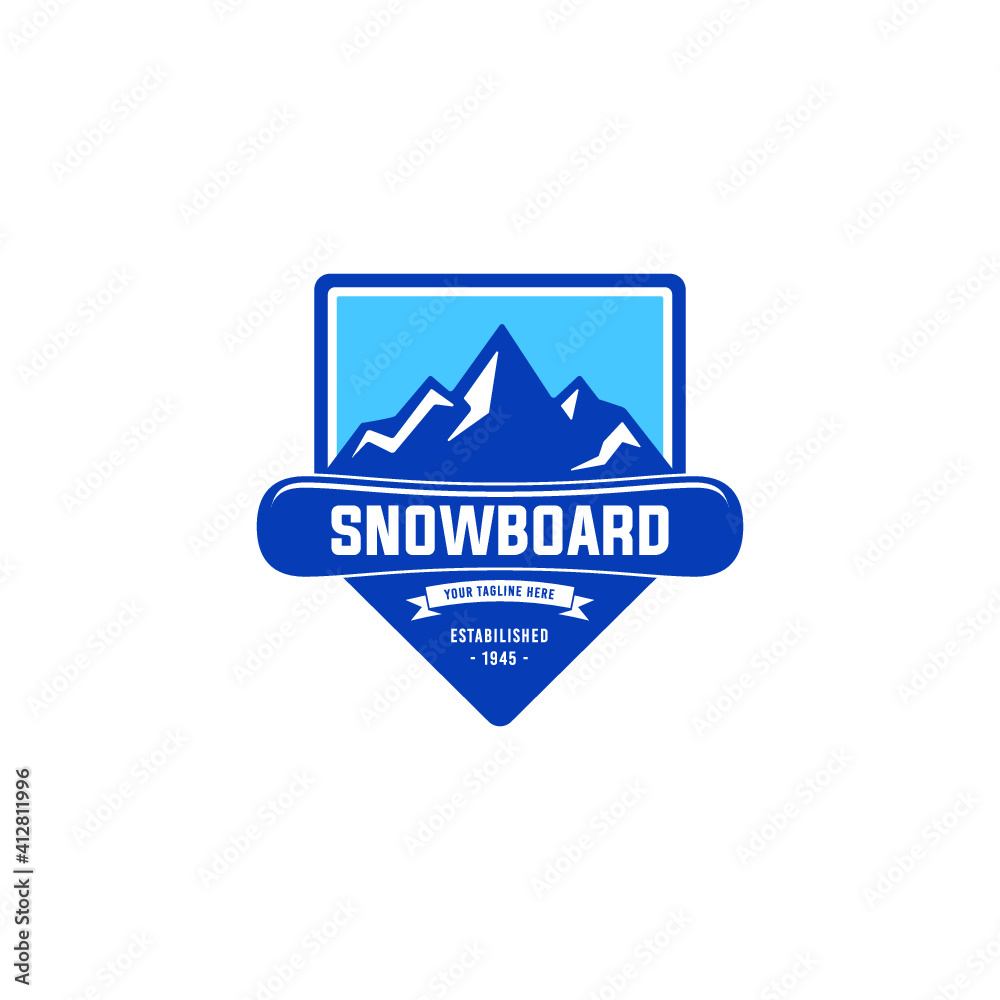 Snowboarding Club Flat Vector Icon Snowboarding Club Flat Vector Icon