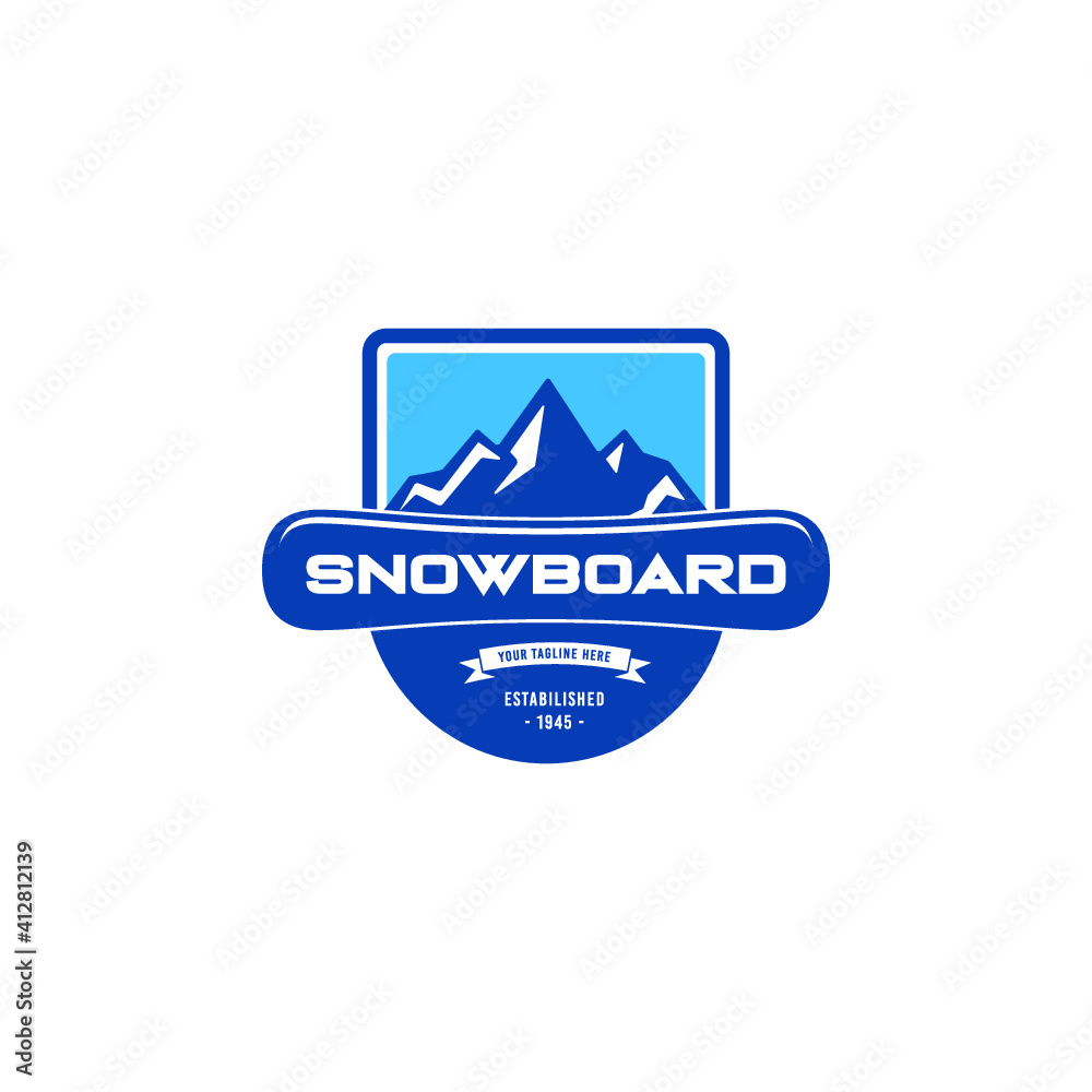 Snowboarding Club Flat Vector Icon Snowboarding Club Flat Vector Icon