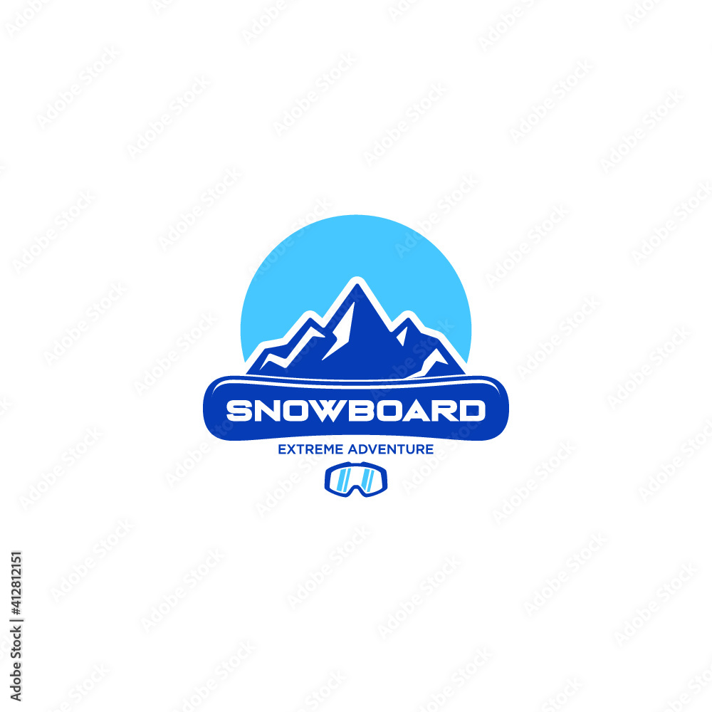 Snowboarding Club Flat Vector Icon 