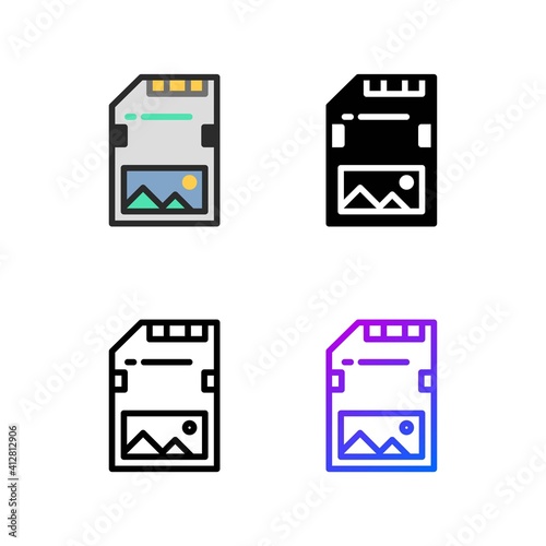 Micro sd drive icon pack, vector eps 1`0