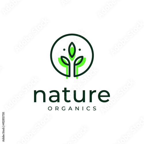 leaf nature organics logo vector modern sophisticated simple design concepts