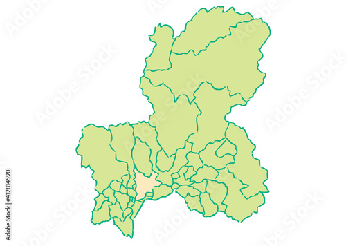 岐阜県	岐阜市　都道府県別・行政区域マップ