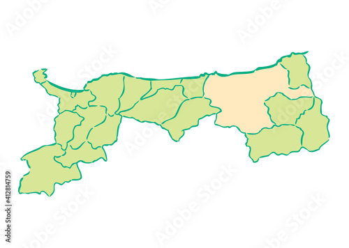 鳥取県 鳥取市 都道府県別・行政区域マップ