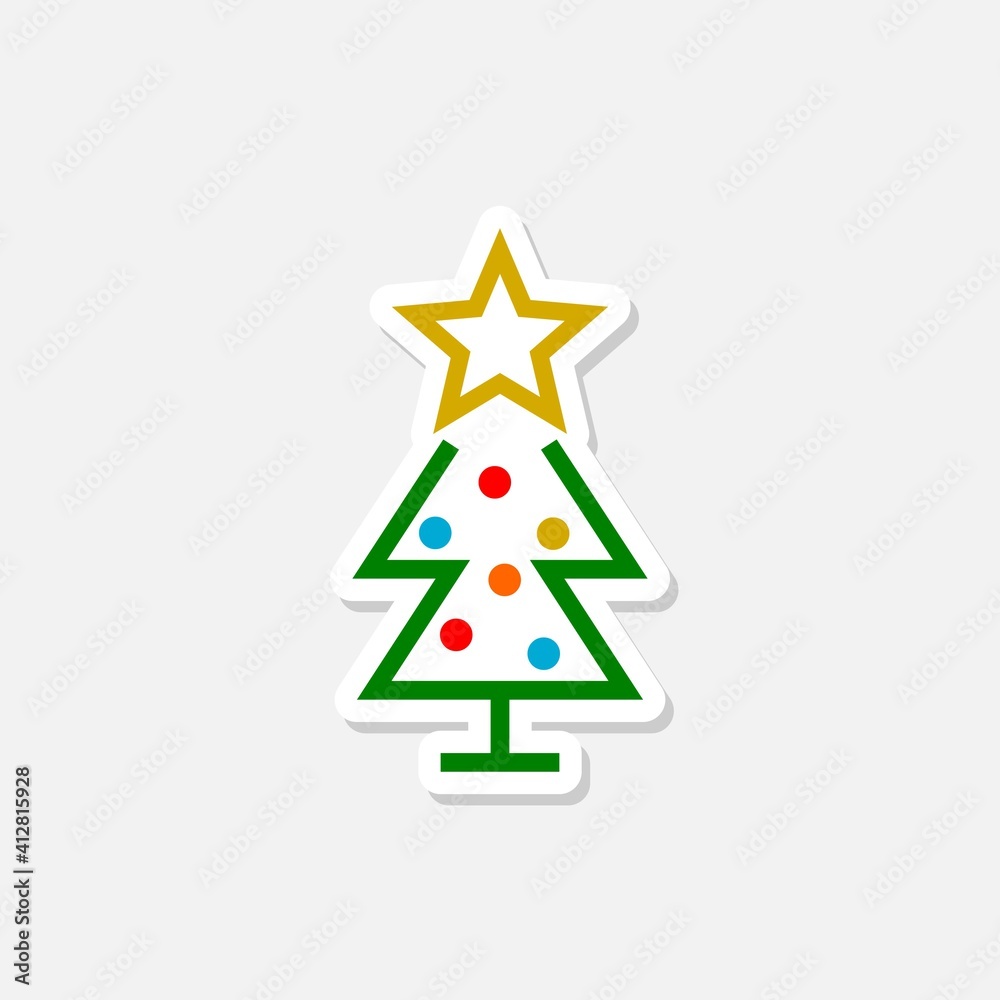 Christmas tree with star sticker Christmas tree with star sticker