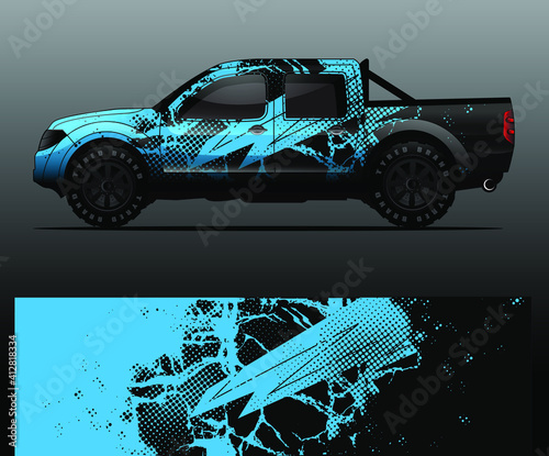 Truck decal graphic wrap vector, abstract background