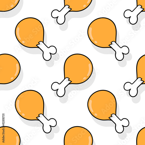 fried chicken thighs seamless pattern textile print. repeat pattern background design