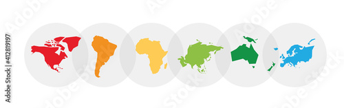 Earth continent silhouettes