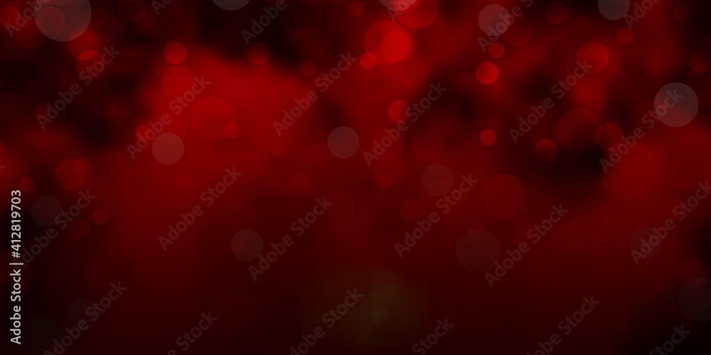 Dark Orange vector background with circles.