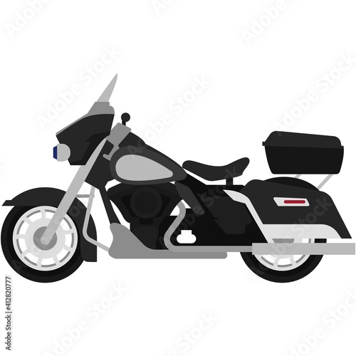 Vector police patrol motorcycle isolated on white background