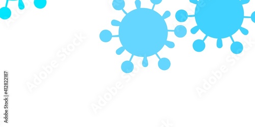 Light blue vector background with covid-19 symbols.