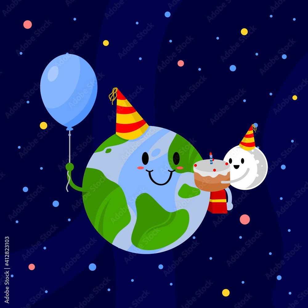 Earth day cartoon vector illustration