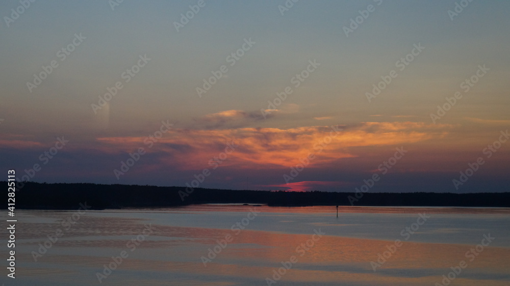 sunset over the sea