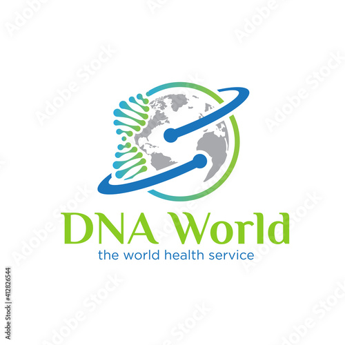 dna world concept logo designs simple modern for medical association in the world