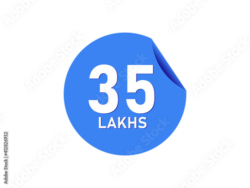 35 Lakhs texts on the blue sticker