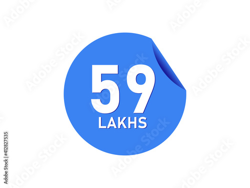 59 Lakhs texts on the blue sticker © Rubel