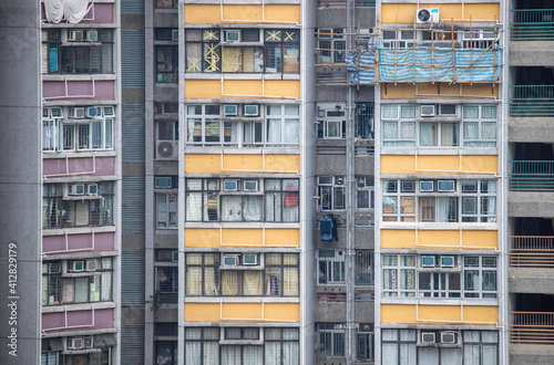 Close-up of Hong Kong public housing 