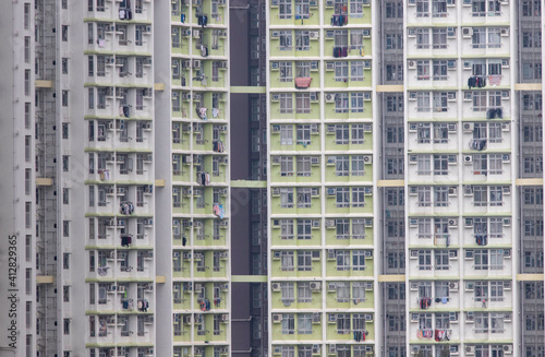 Close-up of Hong Kong public housing 